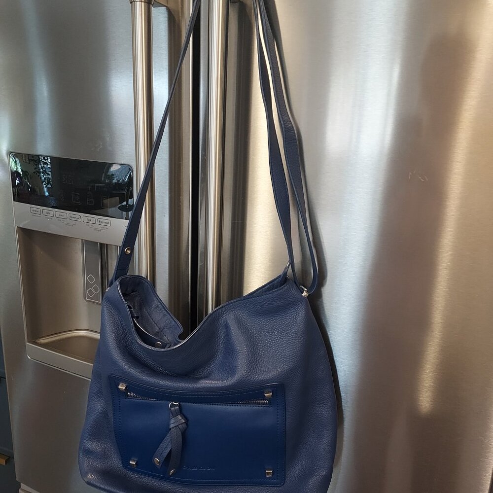 Vintage French blue leather bag charles jourdan